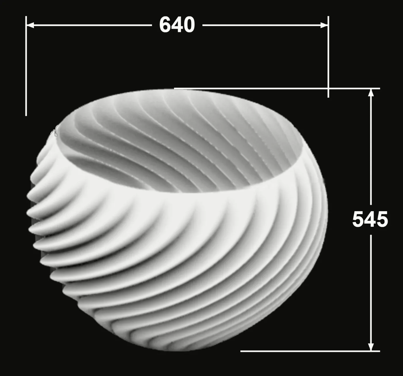 WAVE .02 technical drawing with dimensions in millimetres