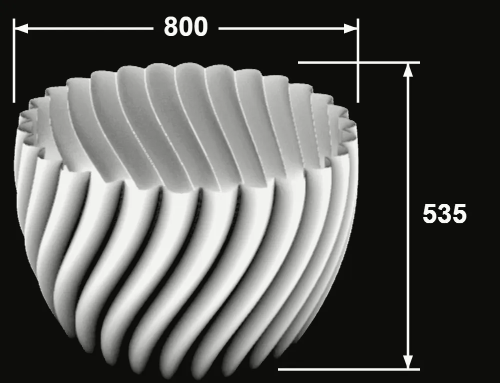 WAVE .03 technical drawing with dimensions in millimetres