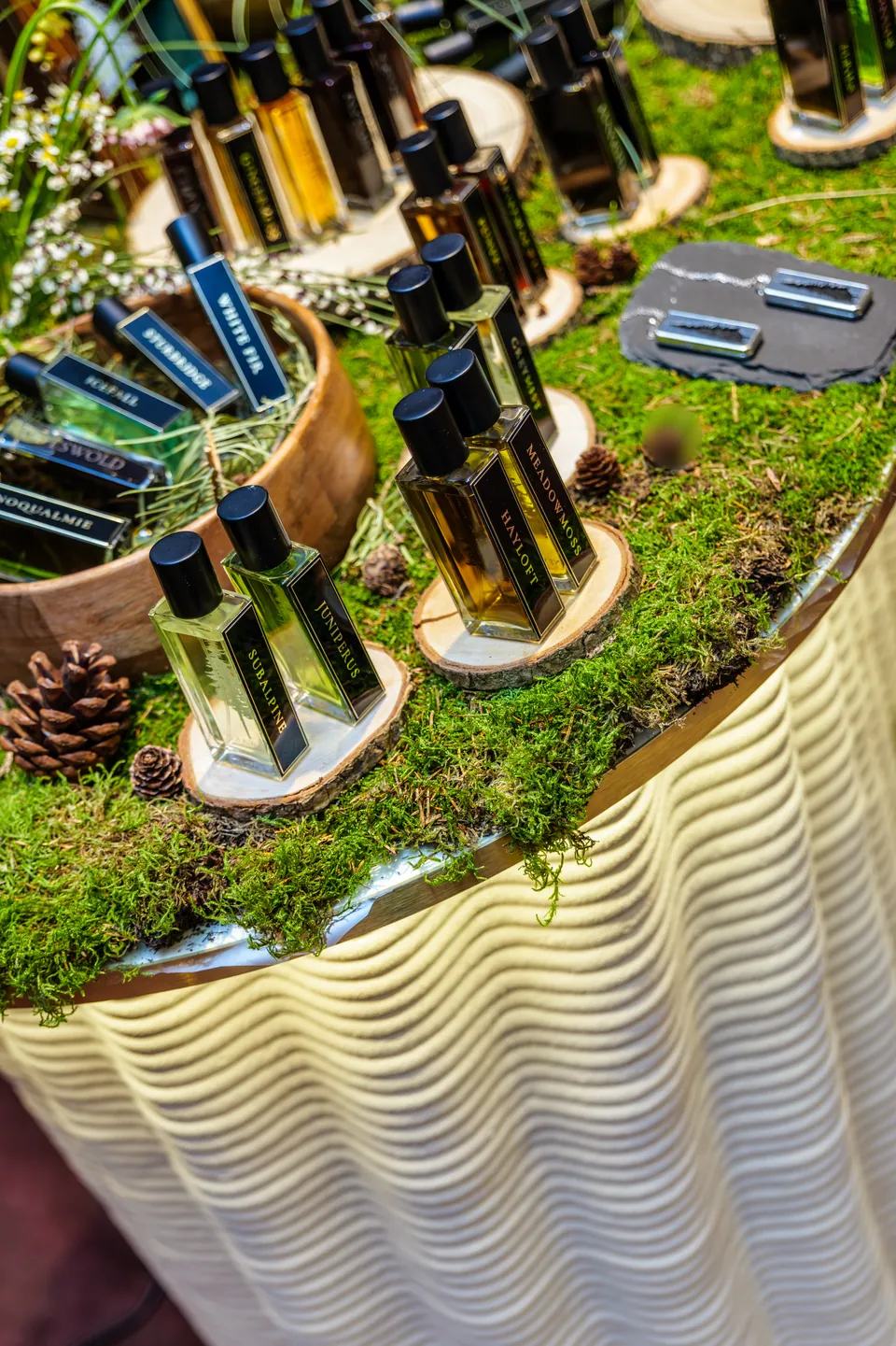 Detail of the rippled layer lines under a planted top
