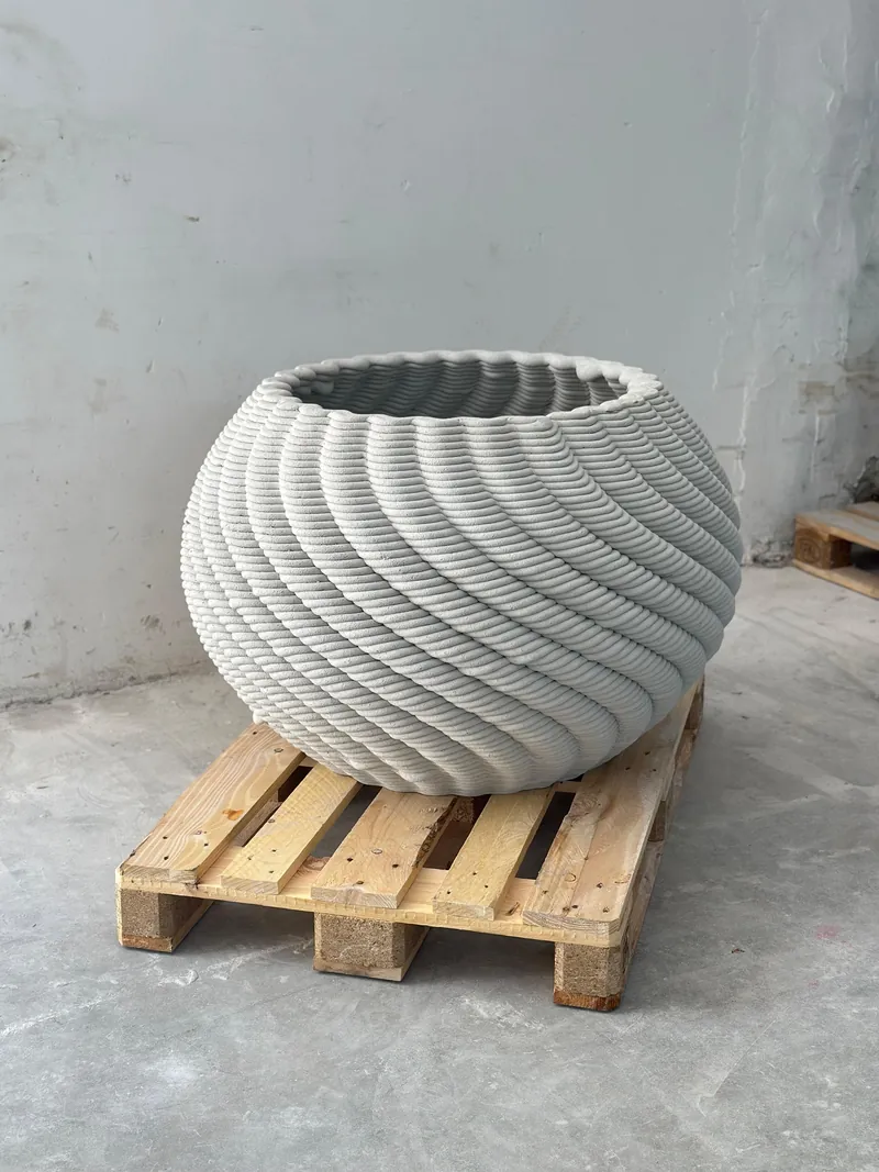 WAVE .02 printed and cured, on a pallet in the PHORM workshop
