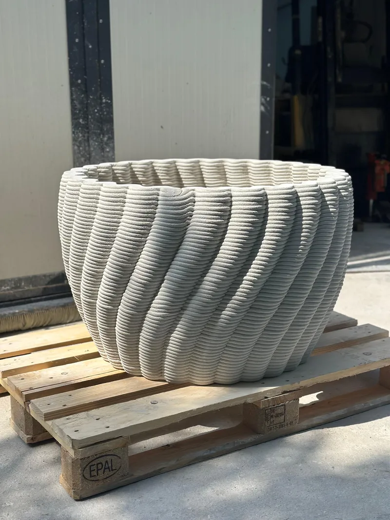 WAVE .03 printed and cured, on a pallet in the PHORM workshop